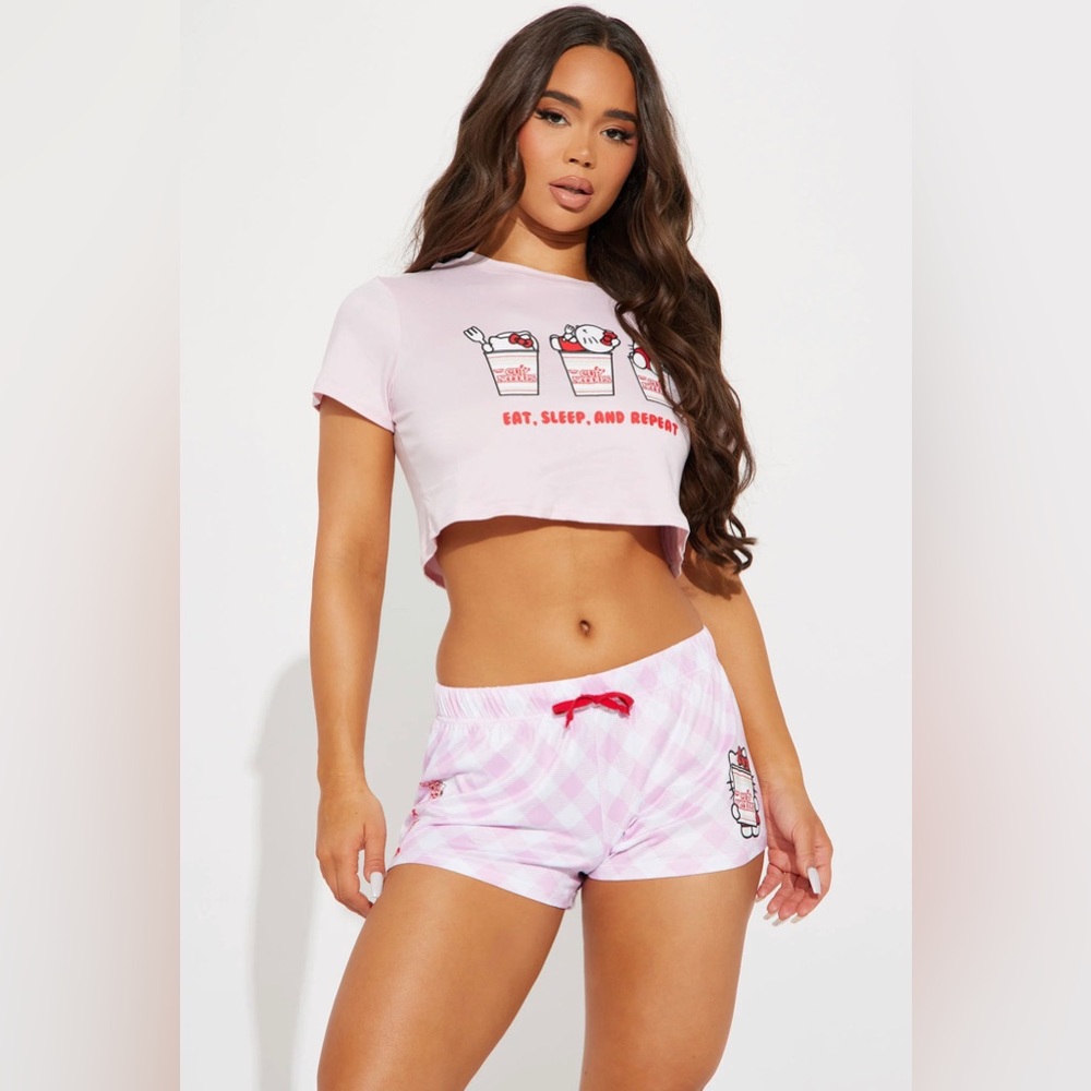Hello Kitty x Cup Noodle Eat Sleep Repeat PJ Short Set